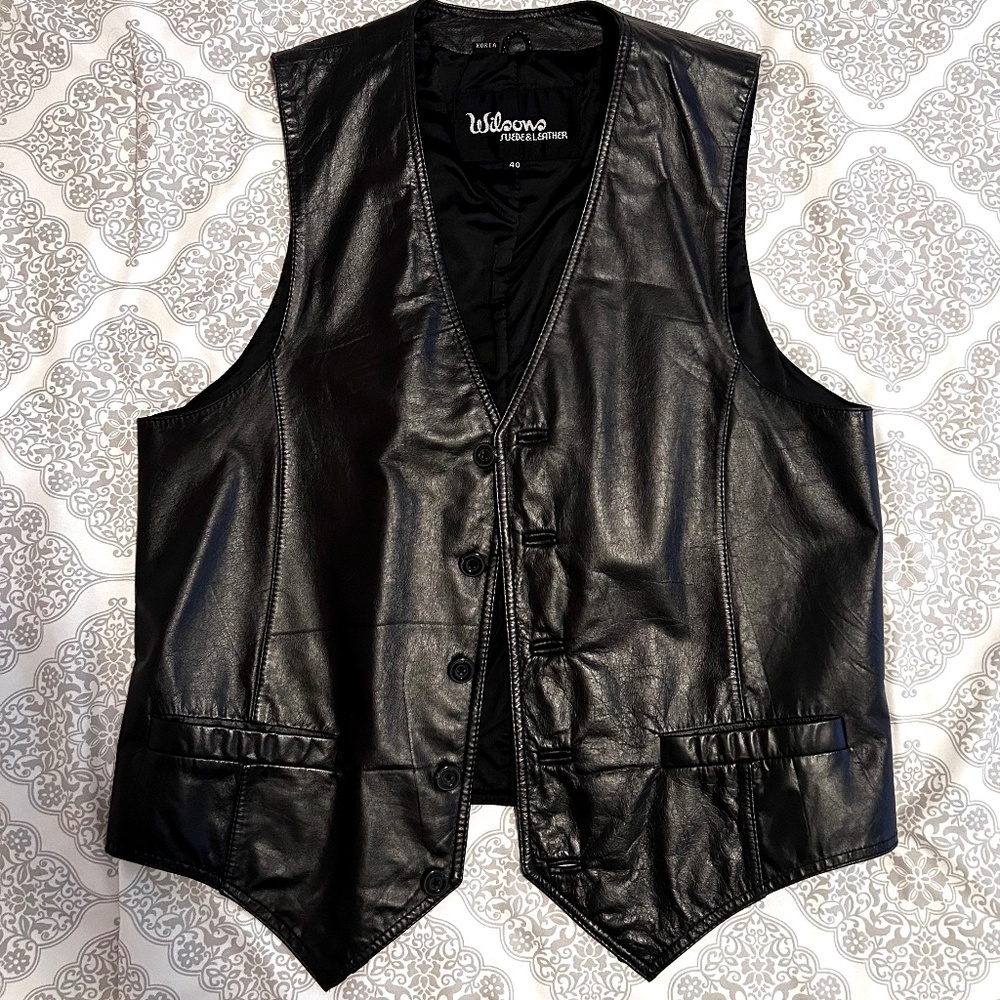 Wilsons Leather Vest - Mens Size 40 EUC Vintage-SALE
